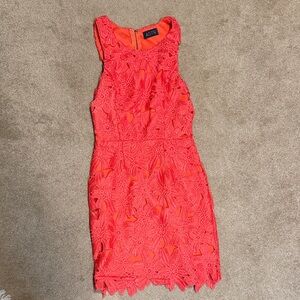 Astr Coral Lace Mini Dress